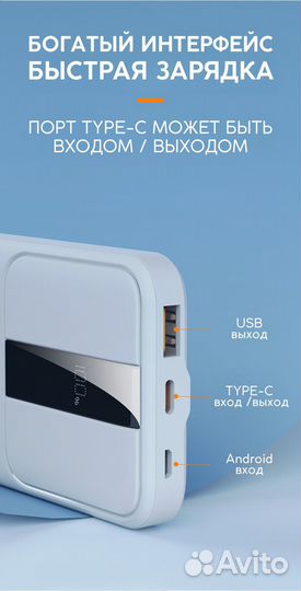 PowerBank 10000 mah повер банк портативное зарядно