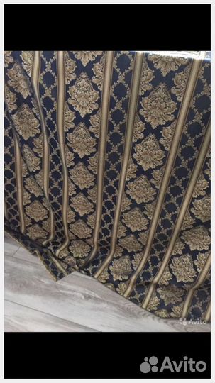 Штора /Ткань Жакард синий цвет не пропускает свет