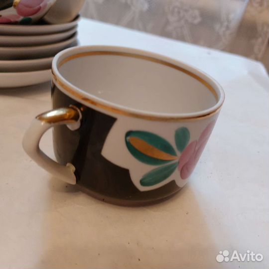 Винтаж: Чайные пары чашка блюдце цветы Вербилки