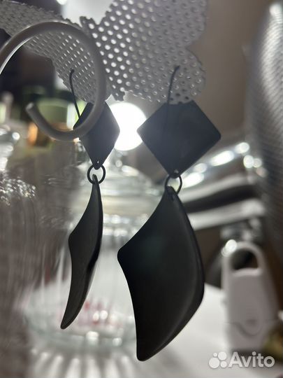 Серьги под бронзу длинные