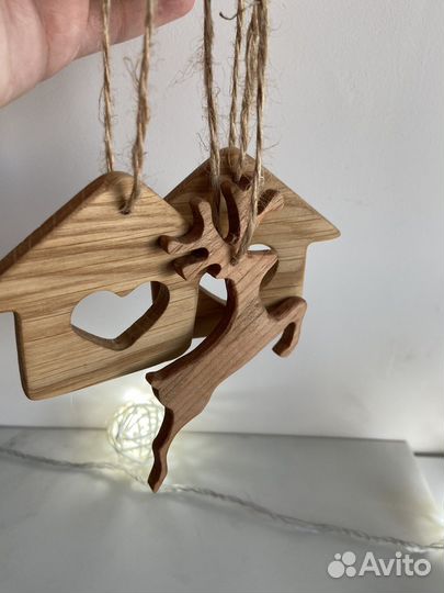 Деревянные елочные игрушки