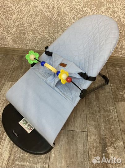 Новое кресло шезлонг голубое