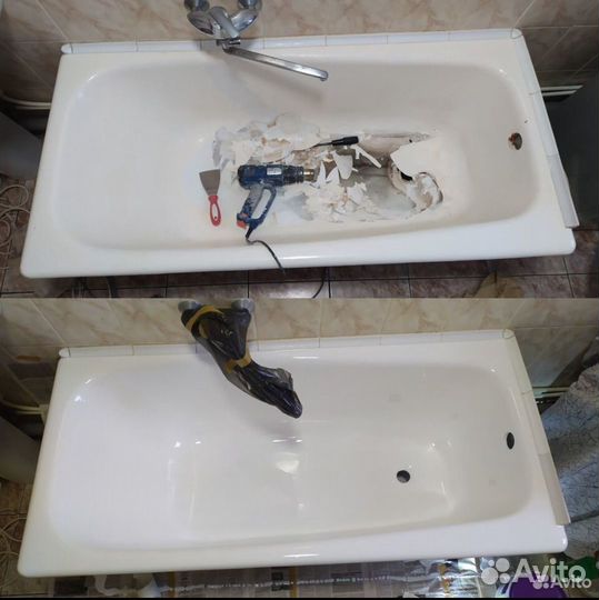 Реставрация ванн жидким акрилом эмаль или мрамор