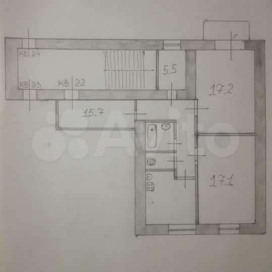 2-к. квартира, 70,5 м², 4/4 эт.