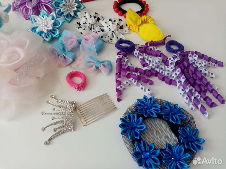 Резинки для волос обручи заколки бантики цветы