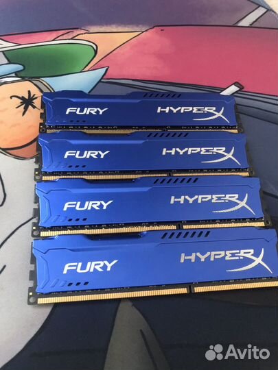 HyperX fury ddr3 8gb*4шт