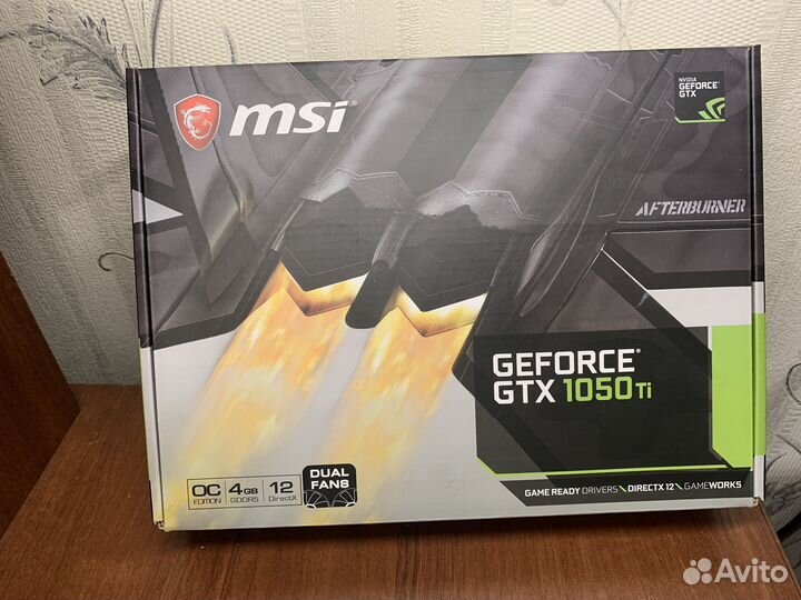 Коробка Msi geforce gtx 1050 ti