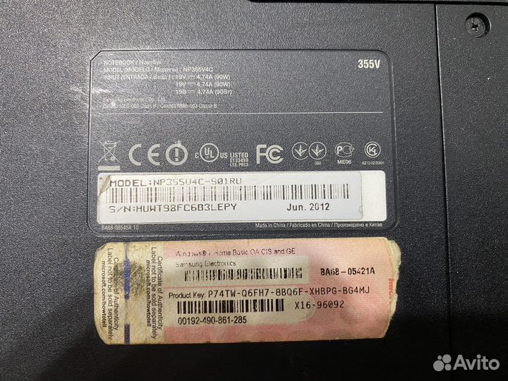 Ноутбук samsung NP355U4C-S01RU