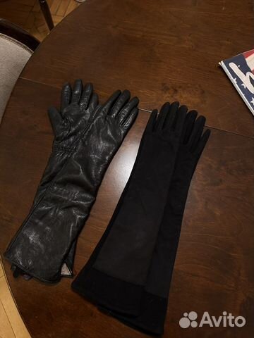 Перчатки женские длинные зимние кожаные