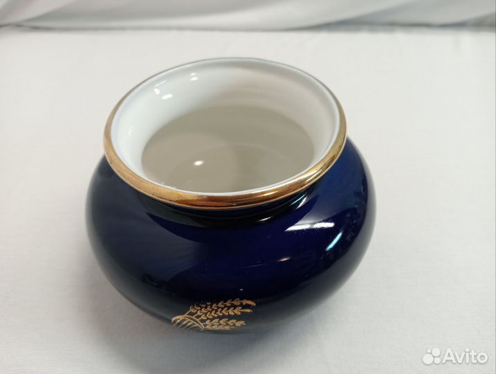 Ваза Колосья лфз. Фарфор кобальт позолота. СССР