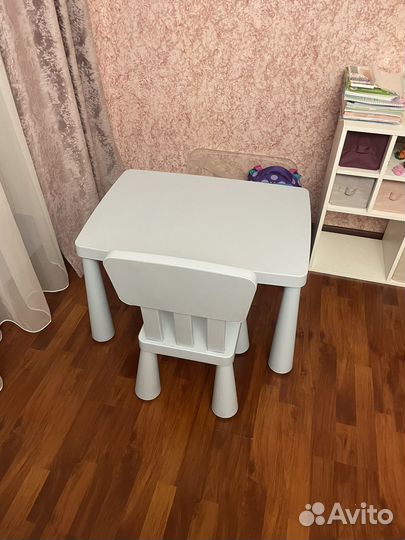 Стол и стул детский икеа маммут