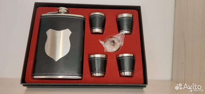 Набор фляжка, рюмки Классика разные