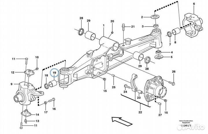 CA0118504 Втулка полуоси для экскаватора погрузчик