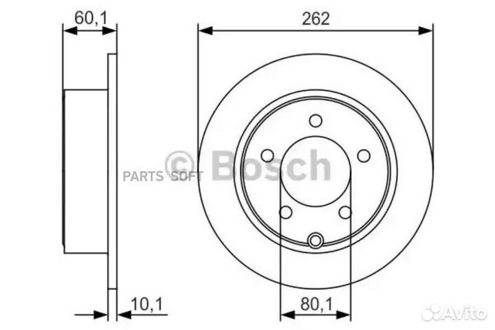 Bosch 0986479R05 0 986 479 R05 диск тормозной задн