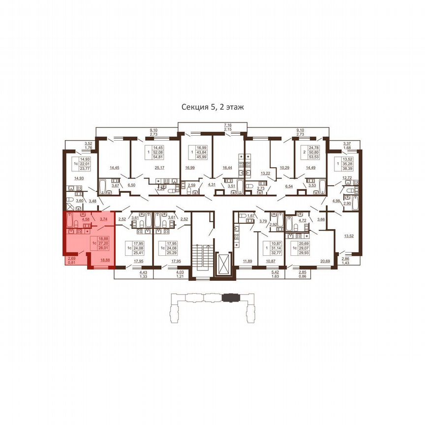 Квартира-студия, 28 м², 4/6 эт.