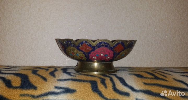 Ваза. Индия. Ручная. 70-80 годы. Латунь, эмаль