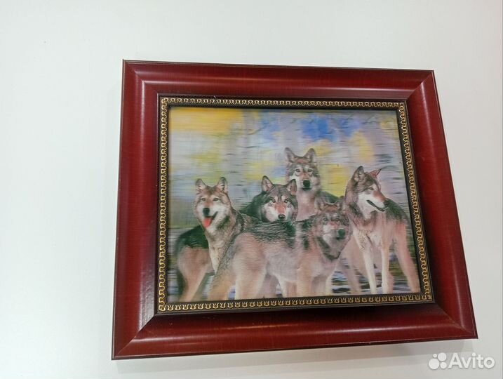Объемная картина волки