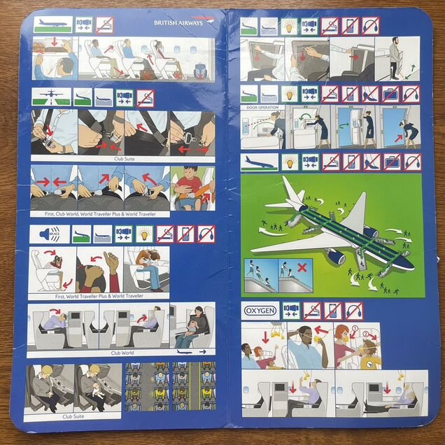 British airways Boeing 787 инструкция из самолета