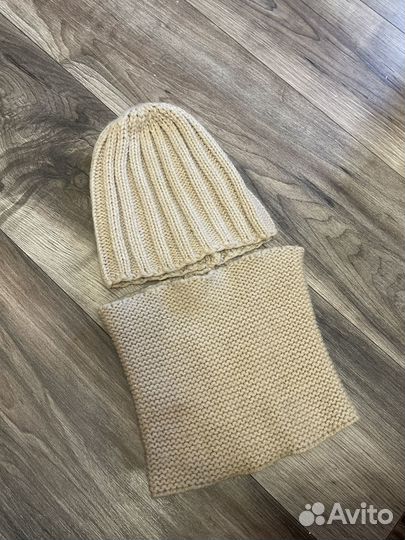 Шапка снуд шарф для девочки мальчика 48 50 осень
