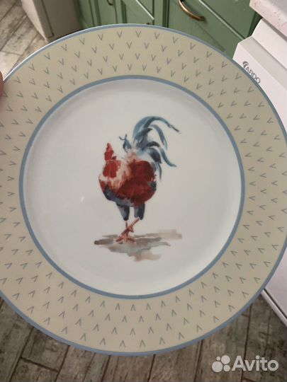 Тарелка Богемия гуси и петухи
