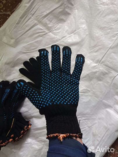 Перчатки хб, с точкой, обливные, строительные