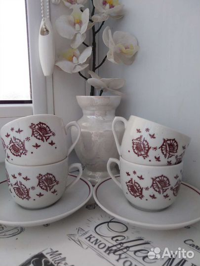 Чашки с блюдцами 5 кофейные пары