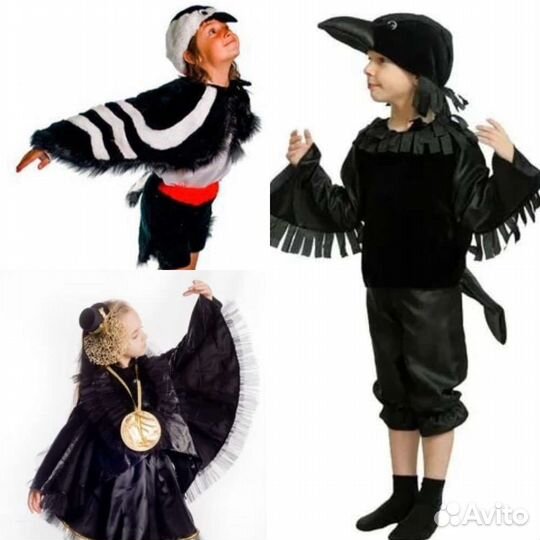 Костюм птицы Ворон Журавль Сорока Попугай Пингвин