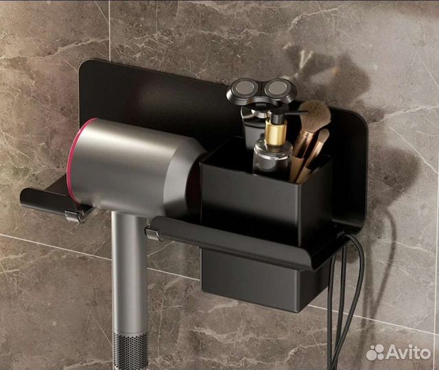 Держатель для фена аллюминиевый черный