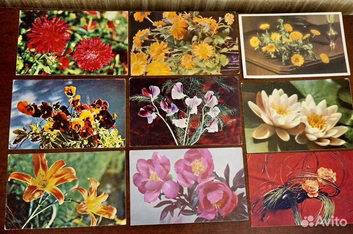 Открытки СССР цветочная тема
