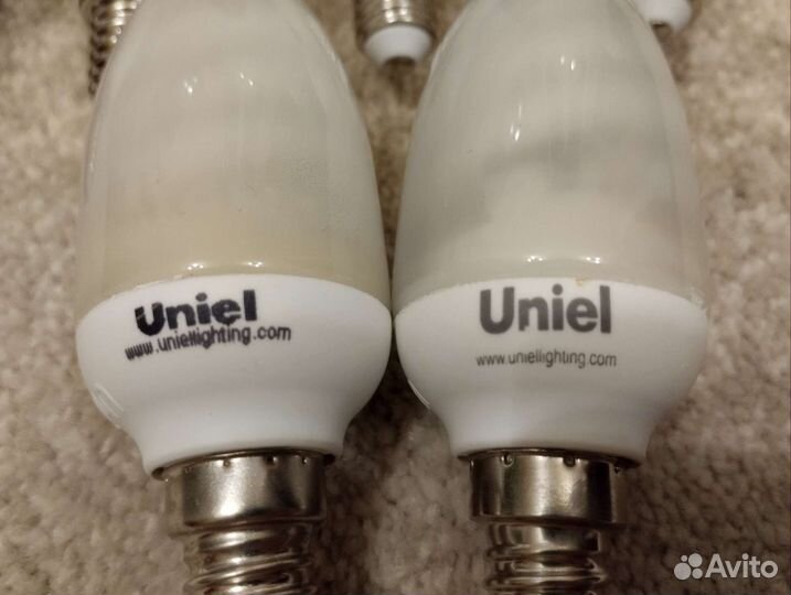 Лампочки энергосберегающие Е14, форма свечи, б/у