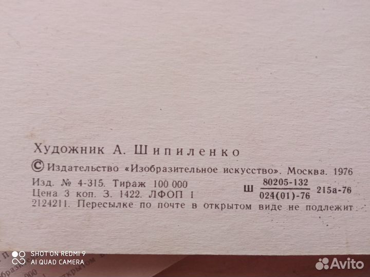 Набор открыток грибы СССР 1976 художник Шипиленко