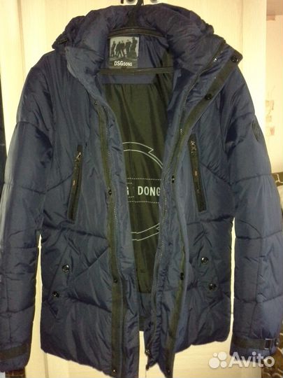 Куртка, пуховик темно-синий 48 р