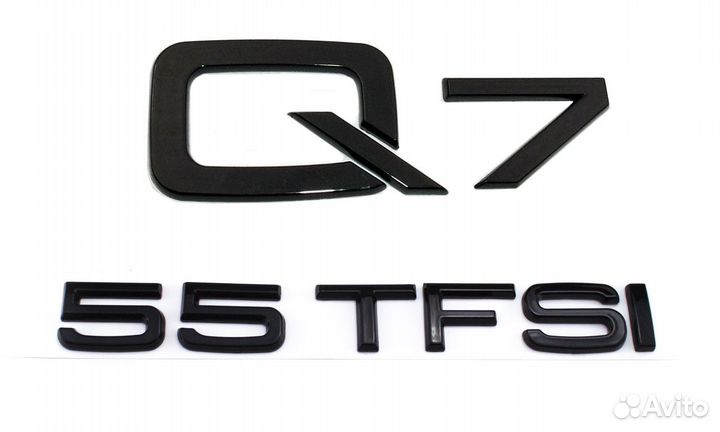 Комплект: шильдик Audi Q7 + 55 tfsi черный