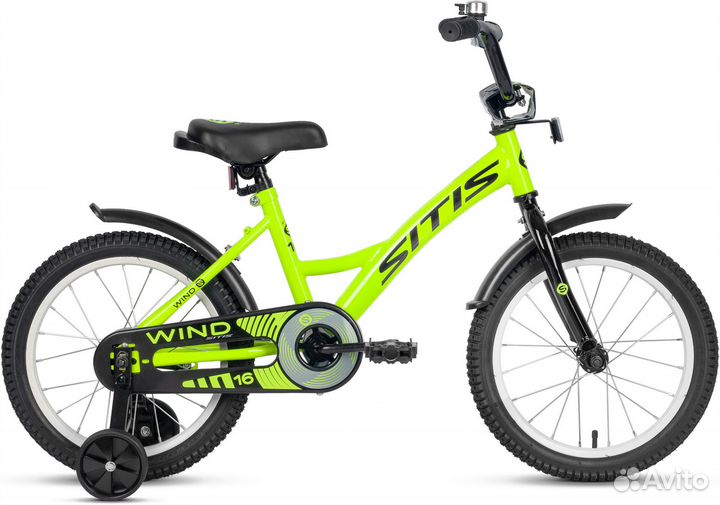 Велосипед sitis wind 16 (2023) Green-Black Gel182