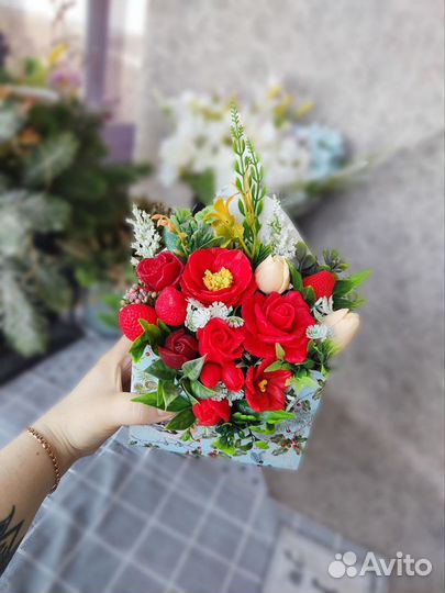 Мыло ручной работы композиции букеты подарок