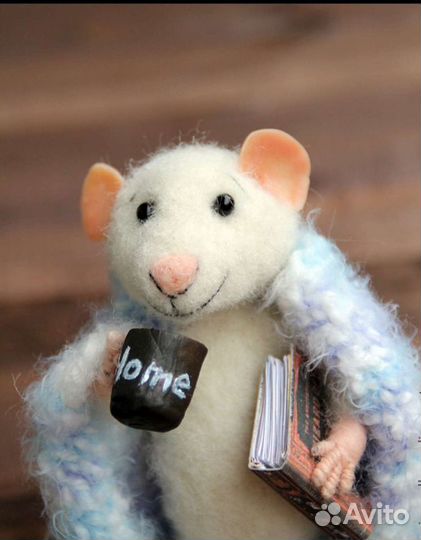 Мышка с кружкой, кукла ручной работы