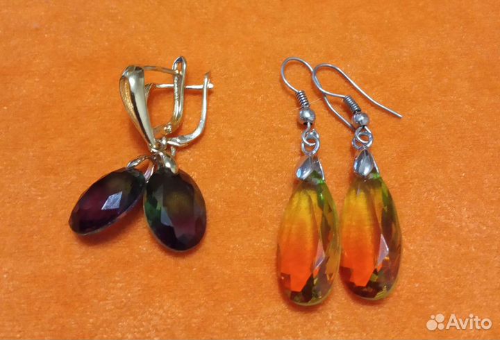 Бижутерия - серьги и бусы разные