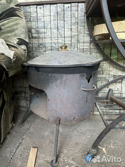 Казан чугунный 22 литра с печкой
