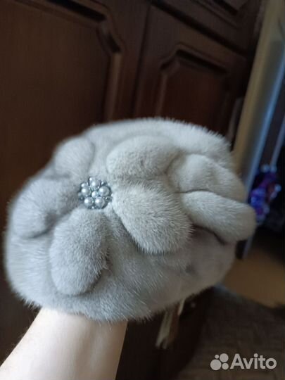 Шапка женская норковая новая 56-57