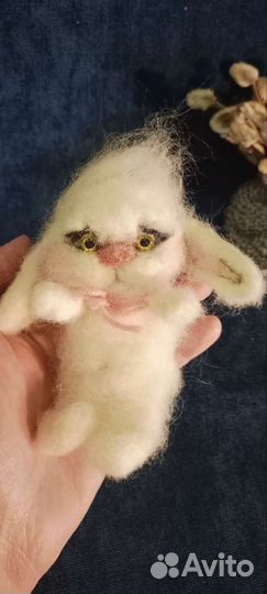 Кролик,Кот игрушка из шерсти, валяная