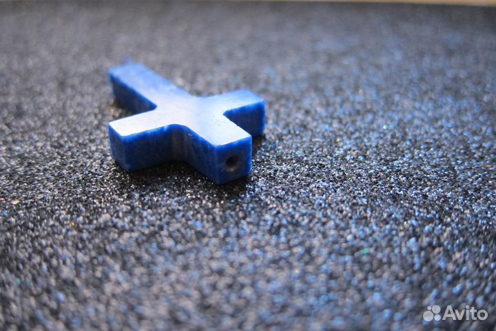 Крест из натурального лазурита для четок