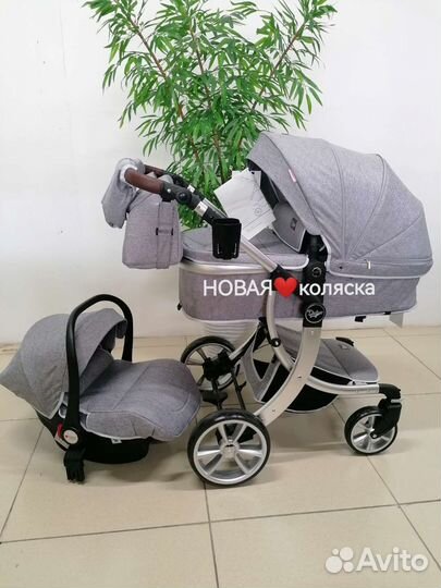 Новая коляска 3в1 Luxmom Dalux 608 (графит)