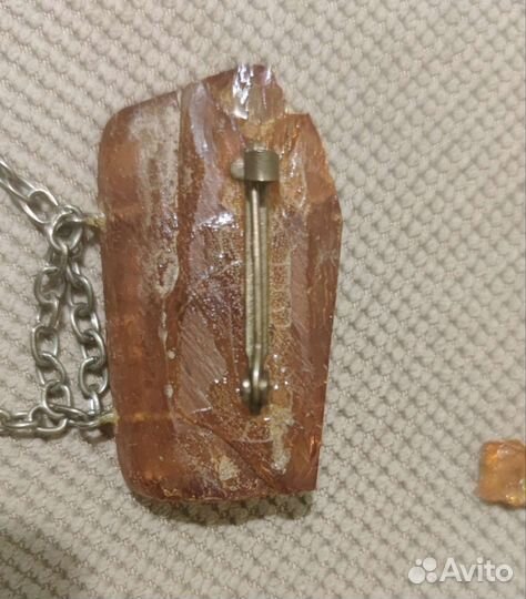 Брошь янтарь винтаж