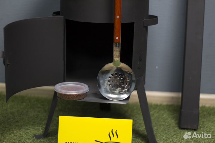 Печь с трубой + казан 8 литров (Шумовка в подарок)