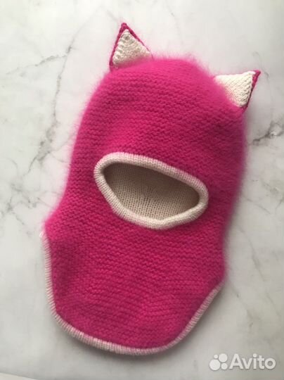 Вязаная шапка шлем на заказ