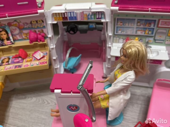 Машинка скорая помощь барби barbie