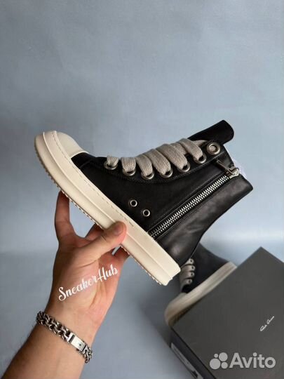 Rick Owens Black Jumbo Lace High-Top