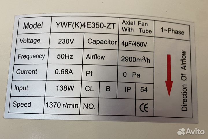 YWF K 4E350 ZT Вентилятор осевой Ровен