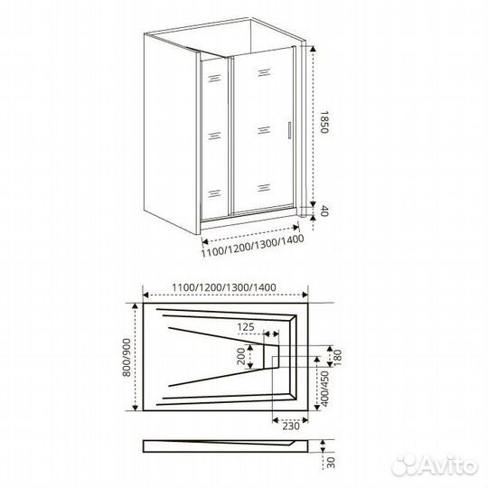 Душевая дверка в нишу 130х185 Good Door Fantasy