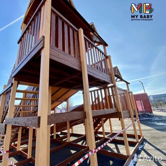 Зимняя деревянная горка Норд Премиум